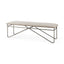 Mercana Camille 55.5L x 16.0W x 17.0H Cream Fabric Seat W/ Metal Frame Bench