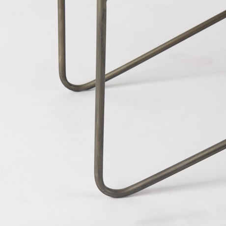 Mercana Camille 55.5L x 16.0W x 17.0H Cream Fabric Seat W/ Metal Frame Bench