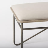 Mercana Camille 55.5L x 16.0W x 17.0H Cream Fabric Seat W/ Metal Frame Bench