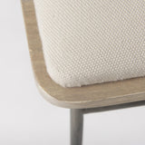 Mercana Camille 55.5L x 16.0W x 17.0H Cream Fabric Seat W/ Metal Frame Bench