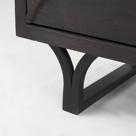 Mercana Giselle I 40L x 16W Dark Brown Fir Veneer 3 Drawer Accent Cabinet