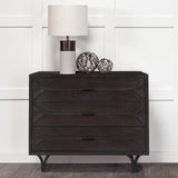 Mercana Giselle I 40L x 16W Dark Brown Fir Veneer 3 Drawer Accent Cabinet