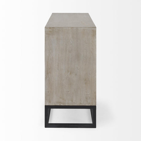 Mercana Genevieve I 39L x 16W Light Brown Fir Veneer 3 Drawer Accent Cabinet