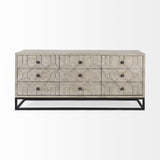 Mercana Genevieve II Light Brown Fir Veneer 9 Drawer Sideboard
