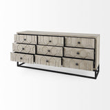 Mercana Genevieve II Light Brown Fir Veneer 9 Drawer Sideboard