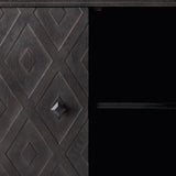 Mercana Lennon 47.2L x 15.0W x 33.1H Dark Brown Fir Veneer 4 Door Demilune Cabinet