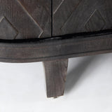 Mercana Lennon 47.2L x 15.0W x 33.1H Dark Brown Fir Veneer 4 Door Demilune Cabinet