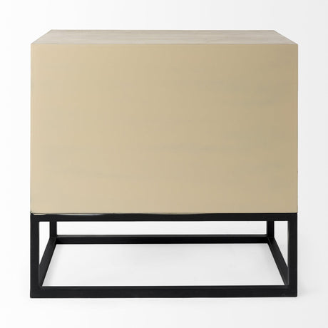 Mercana Ciara 32L x 16W Beige Fir Veneer 2 Drawer Accent Cabinet