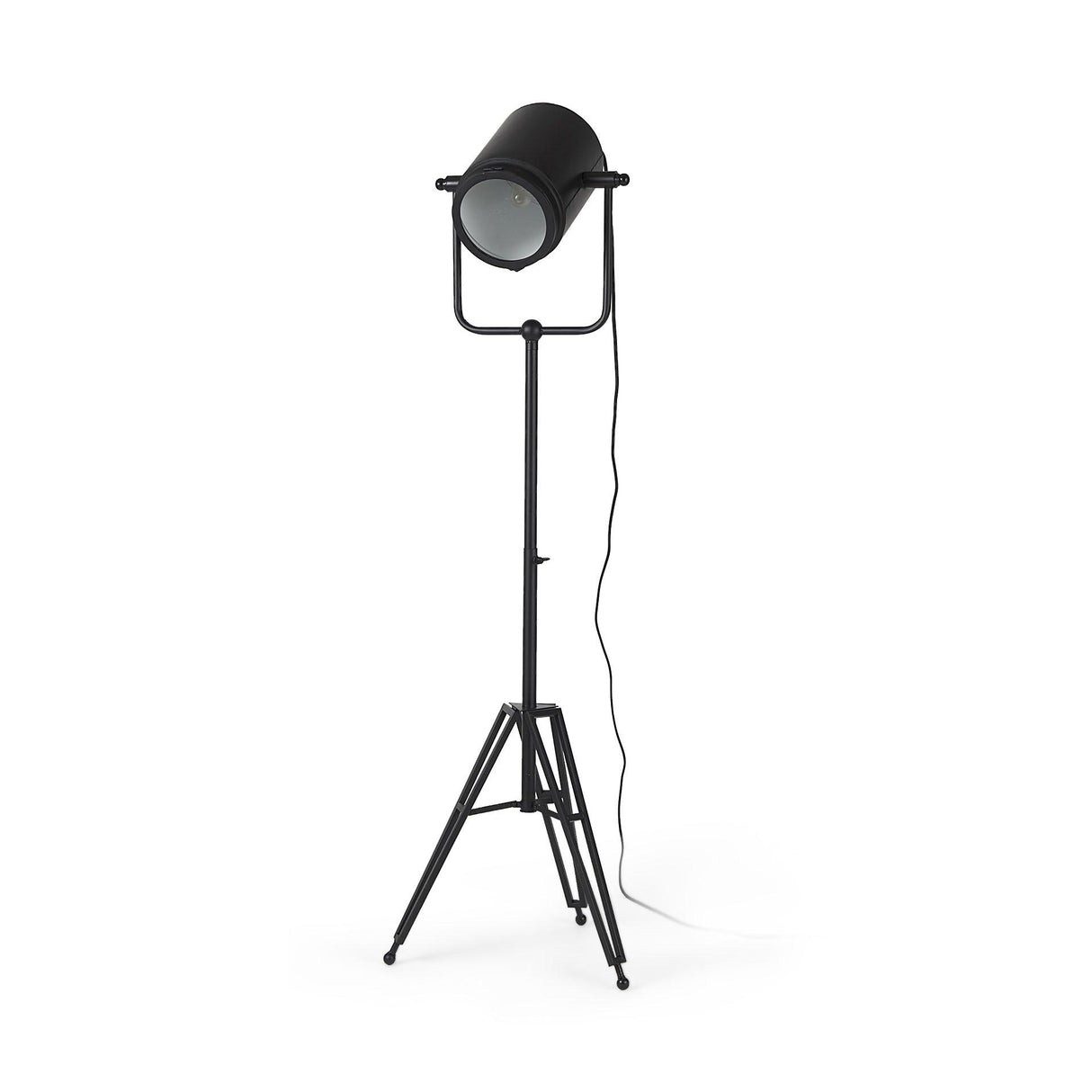 Mercana Debdou 22L x 22W x 61H Black and White Metal Adjustable Cinema-Style Floor Lamp