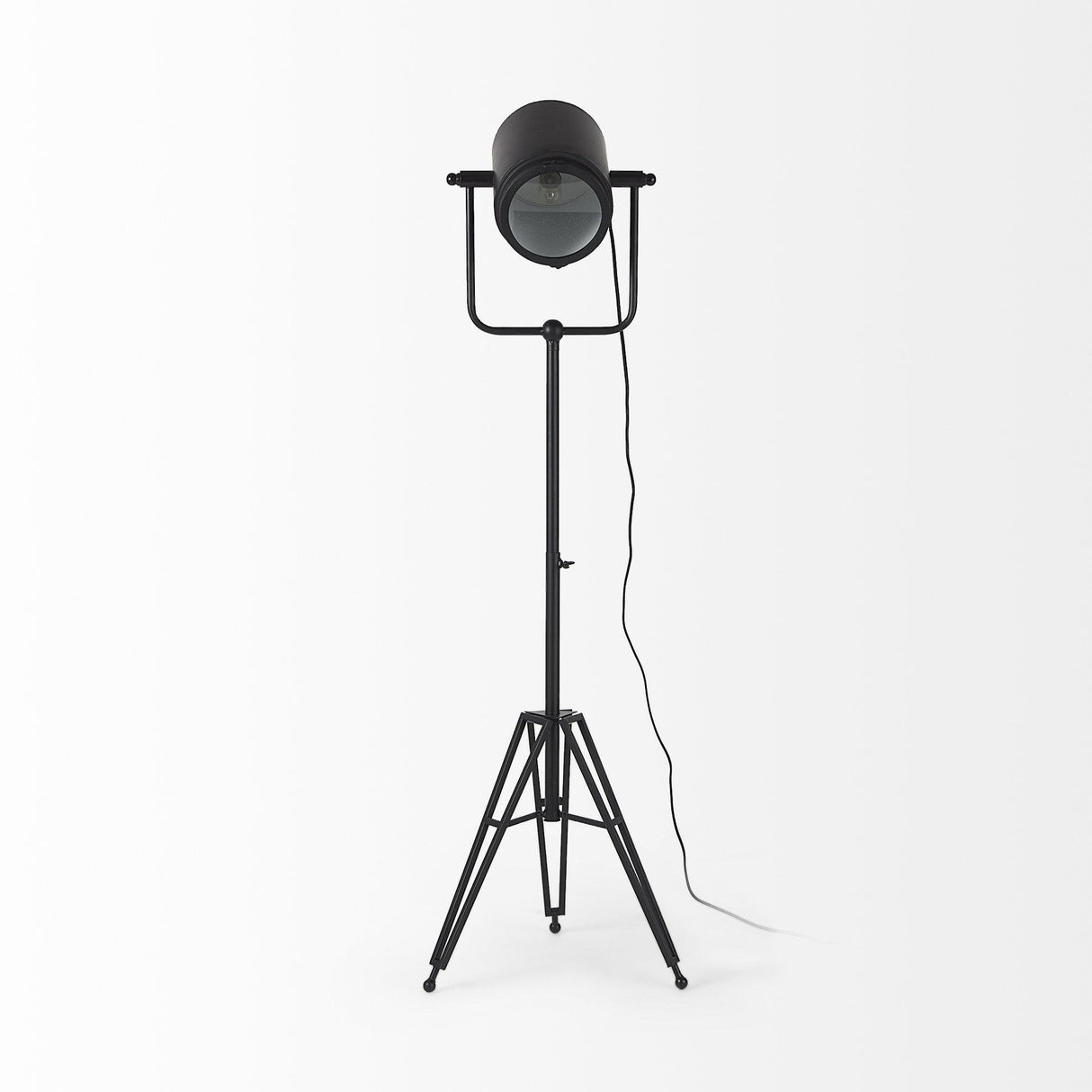 Mercana Debdou 22L x 22W x 61H Black and White Metal Adjustable Cinema-Style Floor Lamp