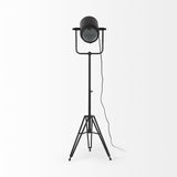 Mercana Debdou 22L x 22W x 61H Black and White Metal Adjustable Cinema-Style Floor Lamp