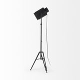 Mercana Debdou 22L x 22W x 61H Black and White Metal Adjustable Cinema-Style Floor Lamp