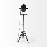Mercana Debdou 22L x 22W x 61H Black and White Metal Adjustable Cinema-Style Floor Lamp
