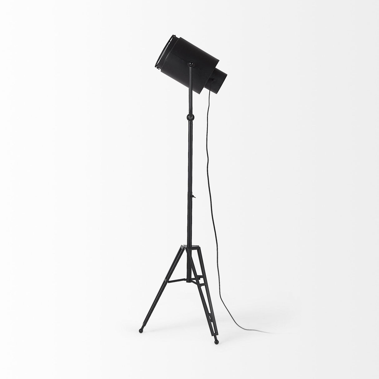 Mercana Debdou 22L x 22W x 61H Black and White Metal Adjustable Cinema-Style Floor Lamp