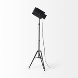 Mercana Debdou 22L x 22W x 61H Black and White Metal Adjustable Cinema-Style Floor Lamp