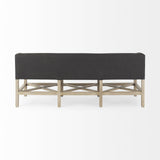 Mercana Bergen 60.0L x 19.0W x 25.5H Dark Gray Fabric W/ Light Brown Wooden Base Accent Bench