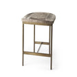 Mercana Millie 16.75 X 17.75 X 26.25 Hair-on-hide Seat W/ Gold Metal Frame Counter Stool