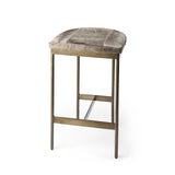 Mercana Millie 16.75 X 17.75 X 26.25 Hair-on-hide Seat W/ Gold Metal Frame Counter Stool