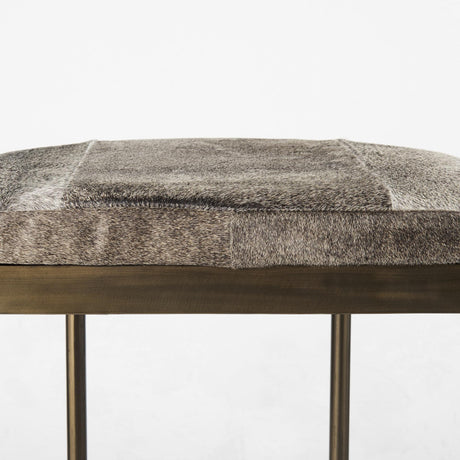 Mercana Millie 16.75 X 17.75 X 26.25 Hair-on-hide Seat W/ Gold Metal Frame Counter Stool