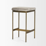 Mercana Millie 16.75 X 17.75 X 26.25 Hair-on-hide Seat W/ Gold Metal Frame Counter Stool