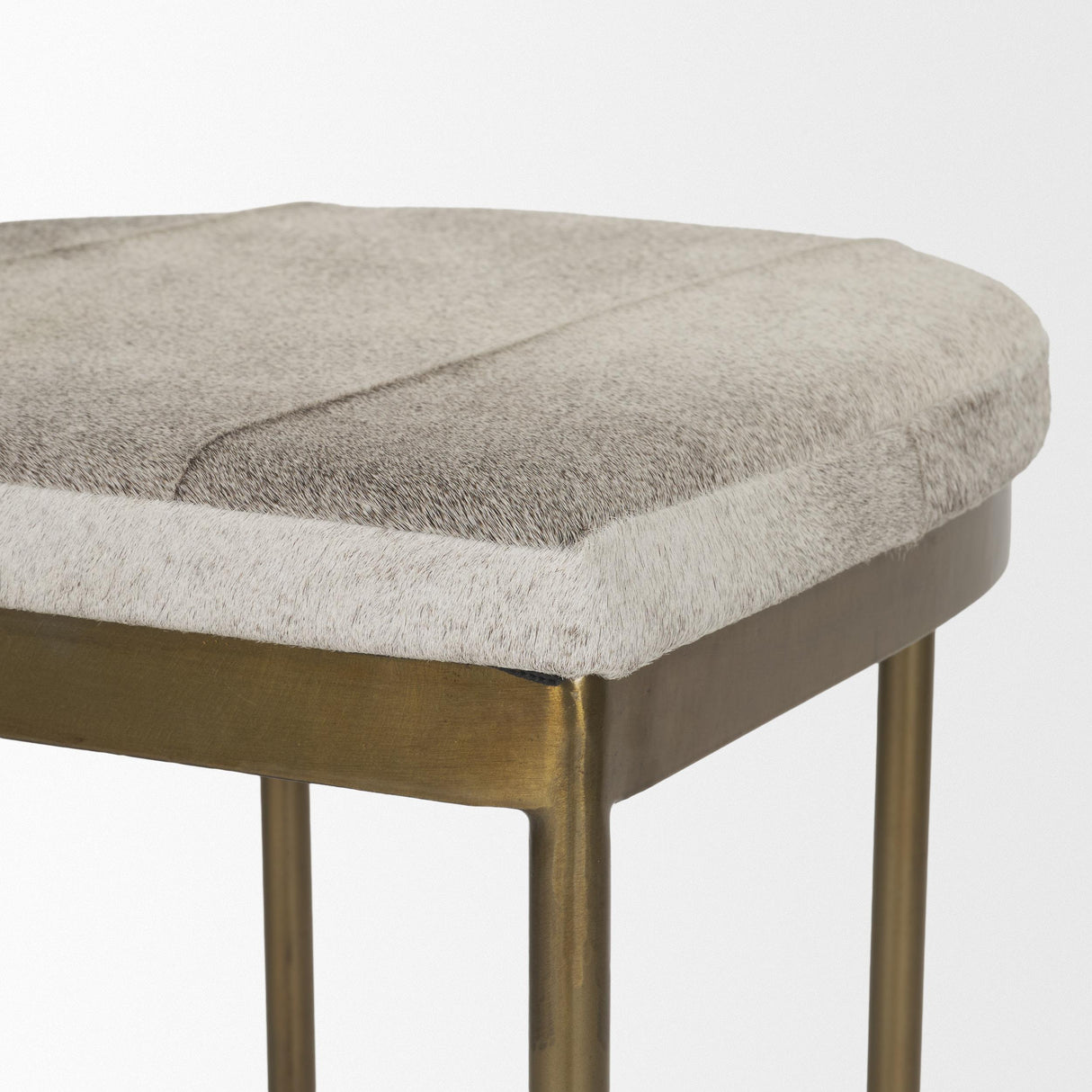 Mercana Millie 16.75 X 17.75 X 26.25 Hair-on-hide Seat W/ Gold Metal Frame Counter Stool