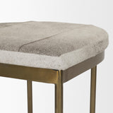 Mercana Millie 16.75 X 17.75 X 26.25 Hair-on-hide Seat W/ Gold Metal Frame Counter Stool