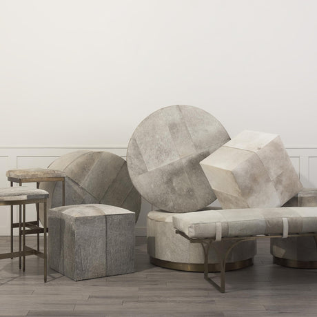 Mercana Millie 16.75 X 17.75 X 26.25 Hair-on-hide Seat W/ Gold Metal Frame Counter Stool