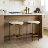 Mercana Millie 16.75 X 17.75 X 26.25 Hair-on-hide Seat W/ Gold Metal Frame Counter Stool