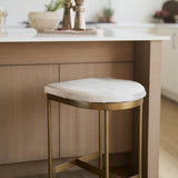 Mercana Millie 16.75 X 17.75 X 26.25 Hair-on-hide Seat W/ Gold Metal Frame Counter Stool