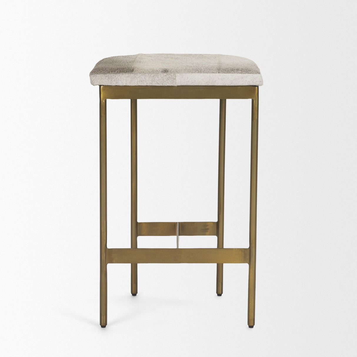 Mercana Millie 16.75 X 17.75 X 26.25 Hair-on-hide Seat W/ Gold Metal Frame Counter Stool