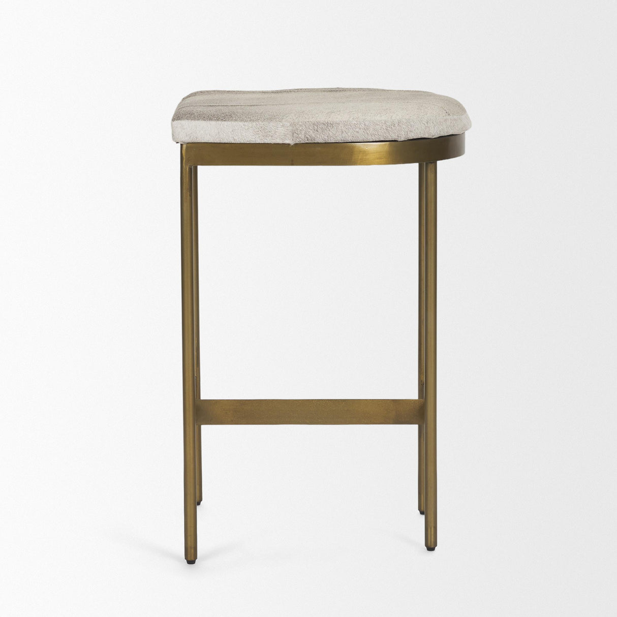 Mercana Millie 16.75 X 17.75 X 26.25 Hair-on-hide Seat W/ Gold Metal Frame Counter Stool