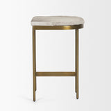 Mercana Millie 16.75 X 17.75 X 26.25 Hair-on-hide Seat W/ Gold Metal Frame Counter Stool