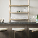 Mercana Millie 16.75 X 17.75 X 30 Hair-on-hide Seat W/ Gold Frame Bar Stool