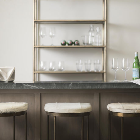 Mercana Millie 16.75 X 17.75 X 30 Hair-on-hide Seat W/ Gold Frame Bar Stool