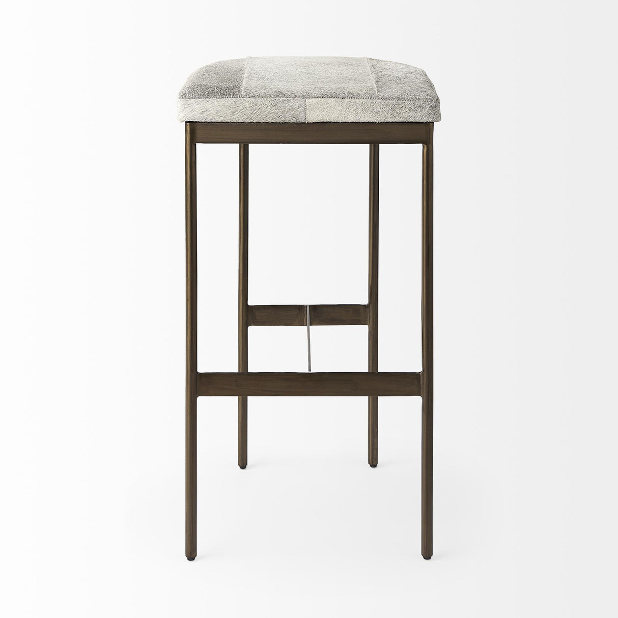 Mercana Millie 16.75 X 17.75 X 30 Hair-on-hide Seat W/ Gold Frame Bar Stool