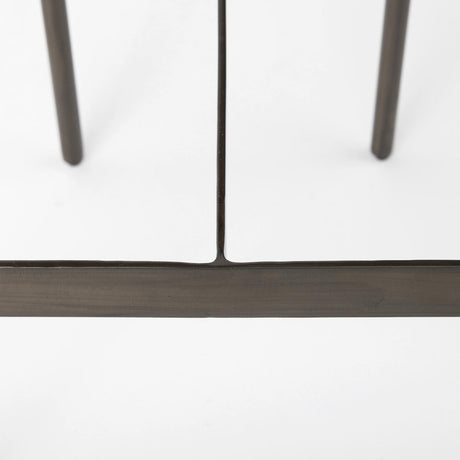 Mercana Millie 16.75L x 17.75W x 30.25H Black Leather Seat W/ Metal Frame Bar Stool