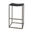 Mercana Clarissa 18.0L x 16.0W x 30.25H Black Woven Leather Seat W/ Gold Frame Bar Stool
