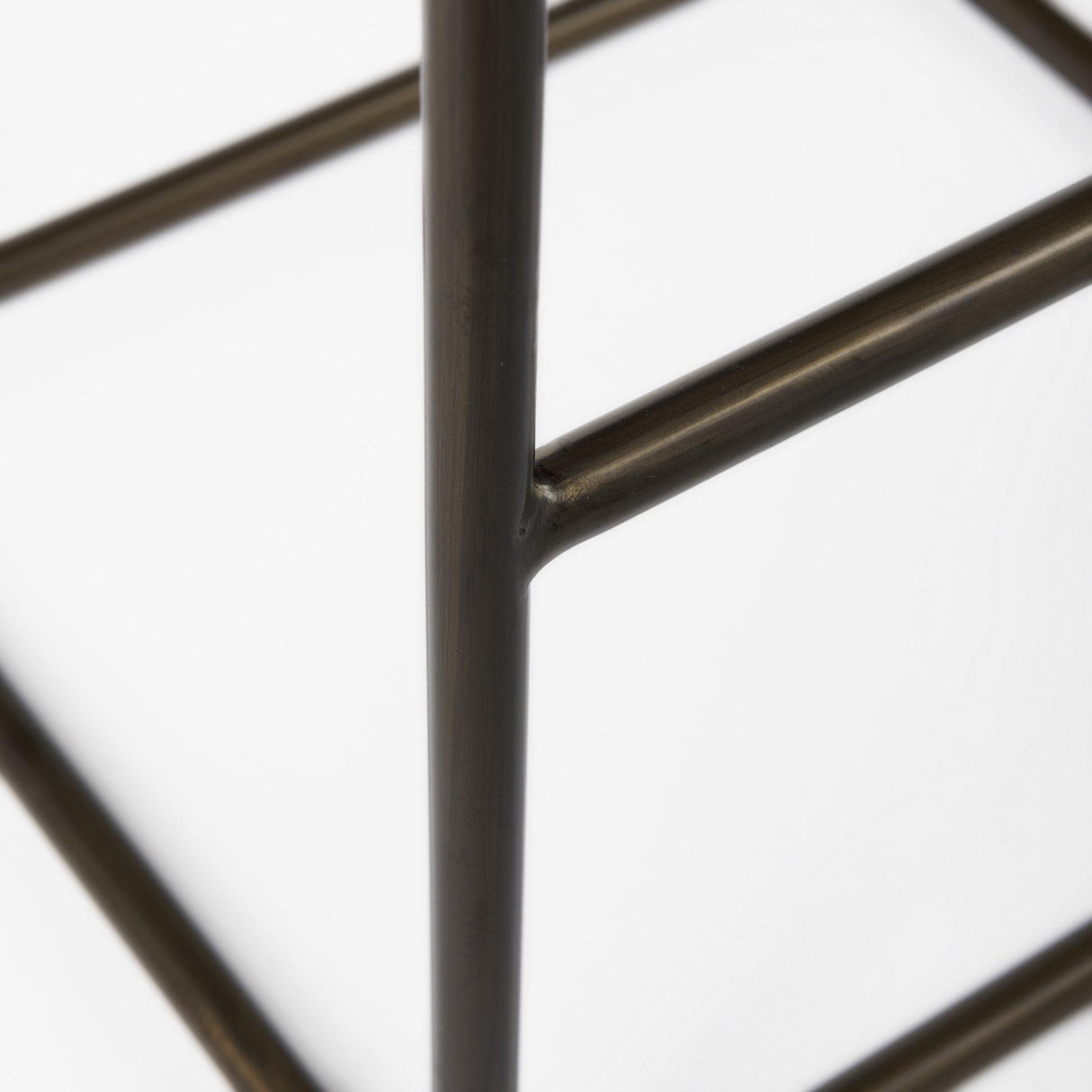 Mercana Clarissa 18.0L x 16.0W x 30.25H Black Woven Leather Seat W/ Gold Frame Bar Stool