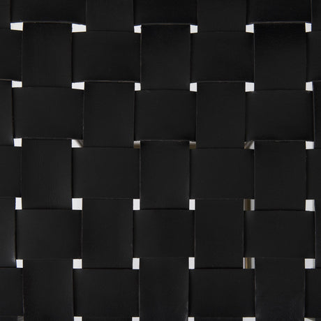 Mercana Clarissa 18.0L x 16.0W x 30.25H Black Woven Leather Seat W/ Gold Frame Bar Stool