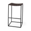 Mercana Clarissa 18.0L x 16.0W x 30.25H Dark Brown Woven Leather Seat W/ Black Metal Frame Bar Stool