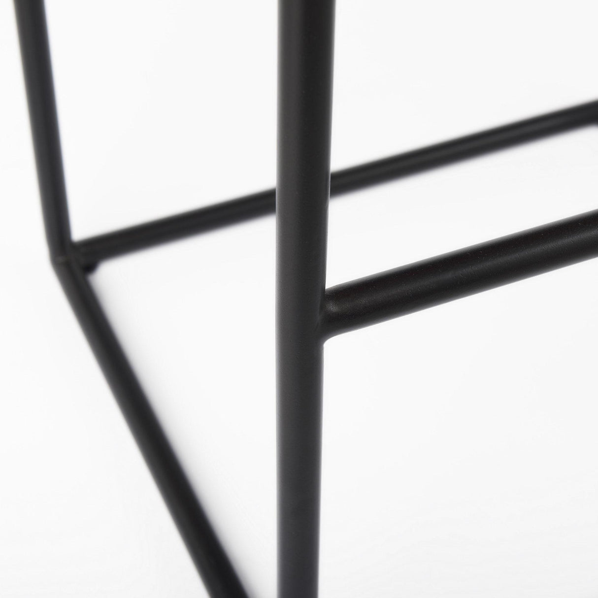 Mercana Clarissa 18.0L x 16.0W x 30.25H Dark Brown Woven Leather Seat W/ Black Metal Frame Bar Stool