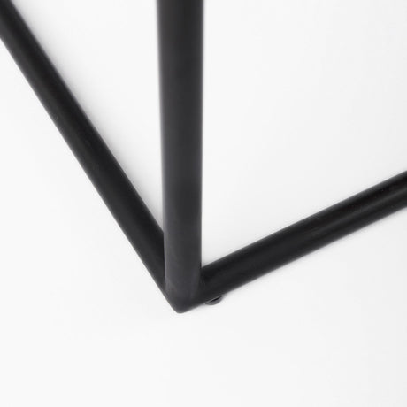 Mercana Clarissa 18.0L x 16.0W x 30.25H Dark Brown Woven Leather Seat W/ Black Metal Frame Bar Stool