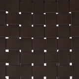 Mercana Clarissa 18.0L x 16.0W x 30.25H Dark Brown Woven Leather Seat W/ Black Metal Frame Bar Stool