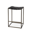 Mercana Clarissa 18.0L x 16.0W x 26.25H Black Woven Leather Seat W/ Gold Frame Counter Stool