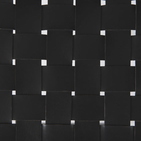 Mercana Clarissa 18.0L x 16.0W x 26.25H Black Woven Leather Seat W/ Gold Frame Counter Stool