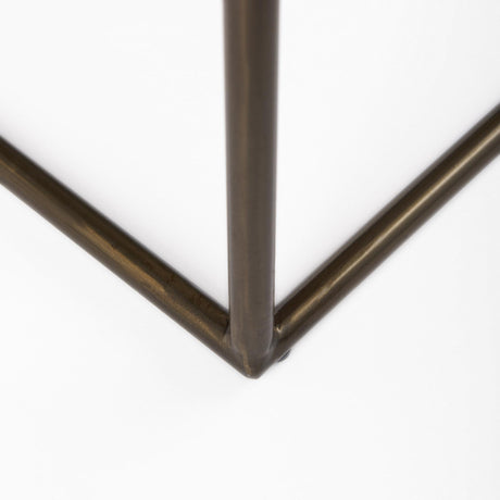 Mercana Clarissa 22.0L x 16.0W x 16.75H Black Leather Woven Seat W/ Gold Metal Frame Stool