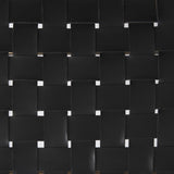 Mercana Clarissa 22.0L x 16.0W x 16.75H Black Leather Woven Seat W/ Gold Metal Frame Stool