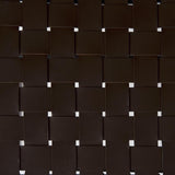 Mercana Clarissa 22.0L x 16.0W x 16.5H Brown Leather Woven Seat W/ Black Metal Frame Stool