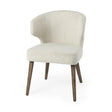 Mercana Niles 22.5L x 24.0W x 32.0H Cream Fabric Seat W/ Medium Brown Wooden Legs Wingback Dining Chair