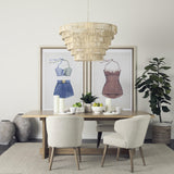 Mercana Niles 22.5L x 24.0W x 32.0H Cream Fabric Seat W/ Medium Brown Wooden Legs Wingback Dining Chair